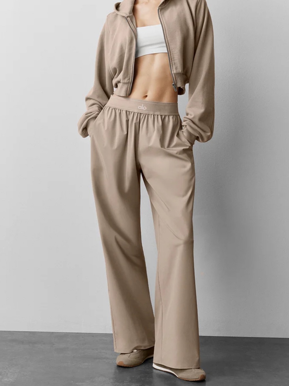Alo Yoga Suit Up Trouser Long Gravel XXS NWT $148